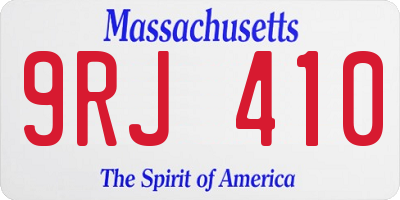 MA license plate 9RJ410