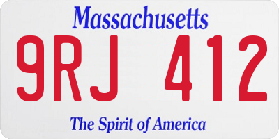 MA license plate 9RJ412