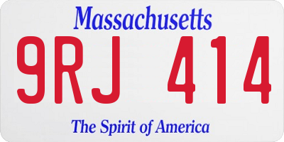 MA license plate 9RJ414