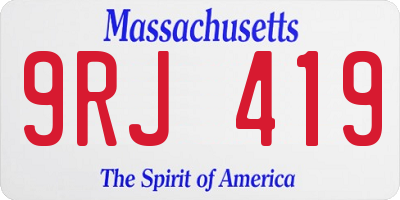 MA license plate 9RJ419