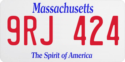 MA license plate 9RJ424