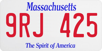MA license plate 9RJ425