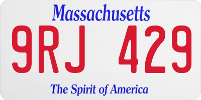 MA license plate 9RJ429