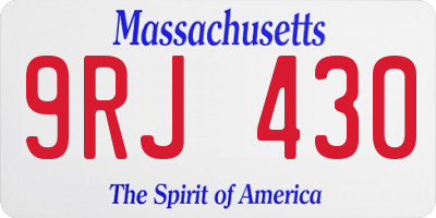MA license plate 9RJ430