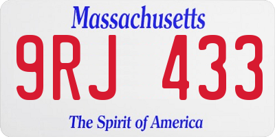 MA license plate 9RJ433