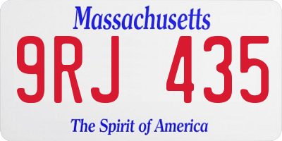 MA license plate 9RJ435