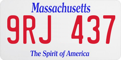 MA license plate 9RJ437