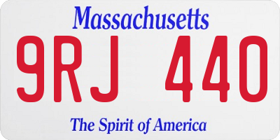 MA license plate 9RJ440