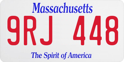 MA license plate 9RJ448