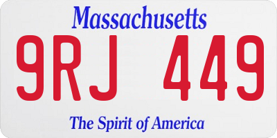 MA license plate 9RJ449