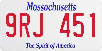 MA license plate 9RJ451