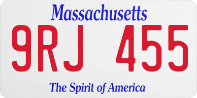 MA license plate 9RJ455