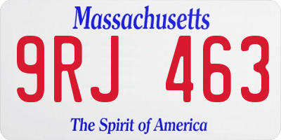 MA license plate 9RJ463