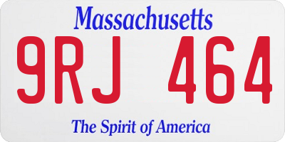 MA license plate 9RJ464