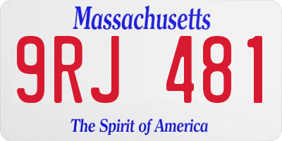 MA license plate 9RJ481