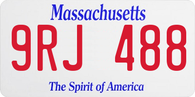 MA license plate 9RJ488