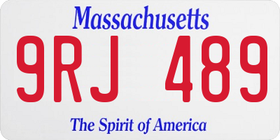 MA license plate 9RJ489