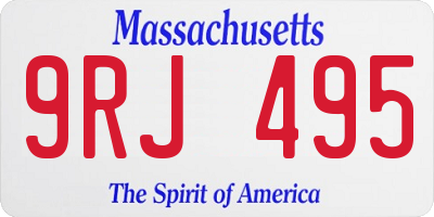 MA license plate 9RJ495