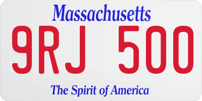 MA license plate 9RJ500
