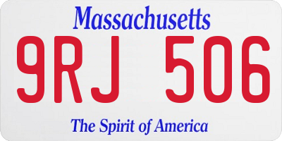 MA license plate 9RJ506