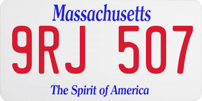 MA license plate 9RJ507