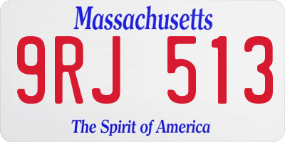 MA license plate 9RJ513