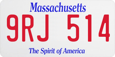 MA license plate 9RJ514