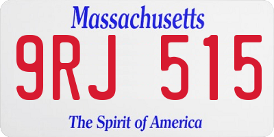 MA license plate 9RJ515