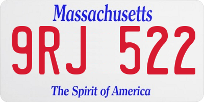 MA license plate 9RJ522