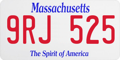 MA license plate 9RJ525