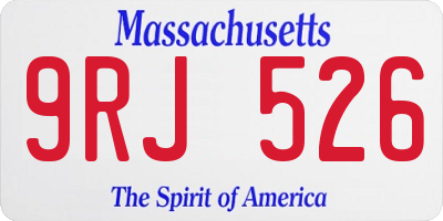 MA license plate 9RJ526
