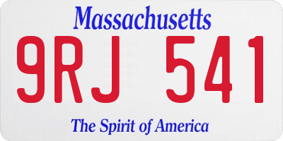 MA license plate 9RJ541