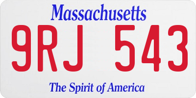 MA license plate 9RJ543