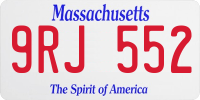 MA license plate 9RJ552