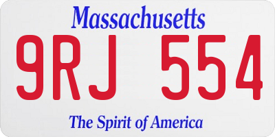 MA license plate 9RJ554