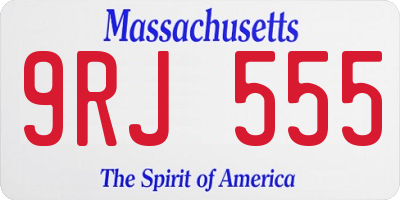 MA license plate 9RJ555
