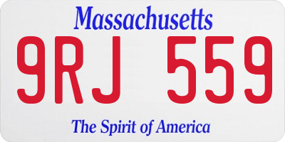 MA license plate 9RJ559