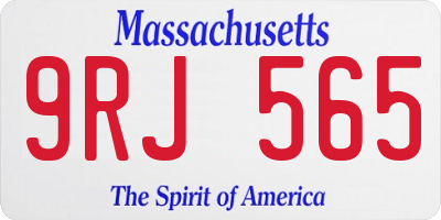 MA license plate 9RJ565