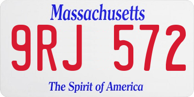 MA license plate 9RJ572