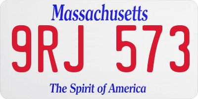 MA license plate 9RJ573