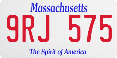 MA license plate 9RJ575