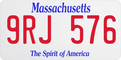 MA license plate 9RJ576