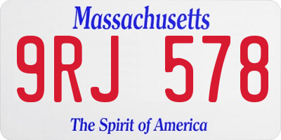 MA license plate 9RJ578