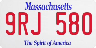 MA license plate 9RJ580