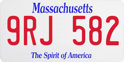 MA license plate 9RJ582