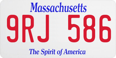 MA license plate 9RJ586