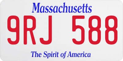 MA license plate 9RJ588