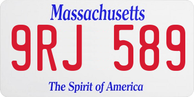 MA license plate 9RJ589