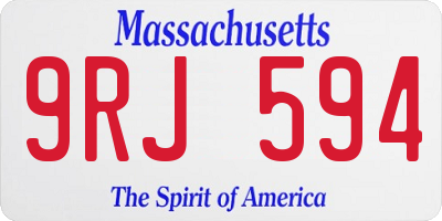 MA license plate 9RJ594