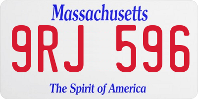 MA license plate 9RJ596
